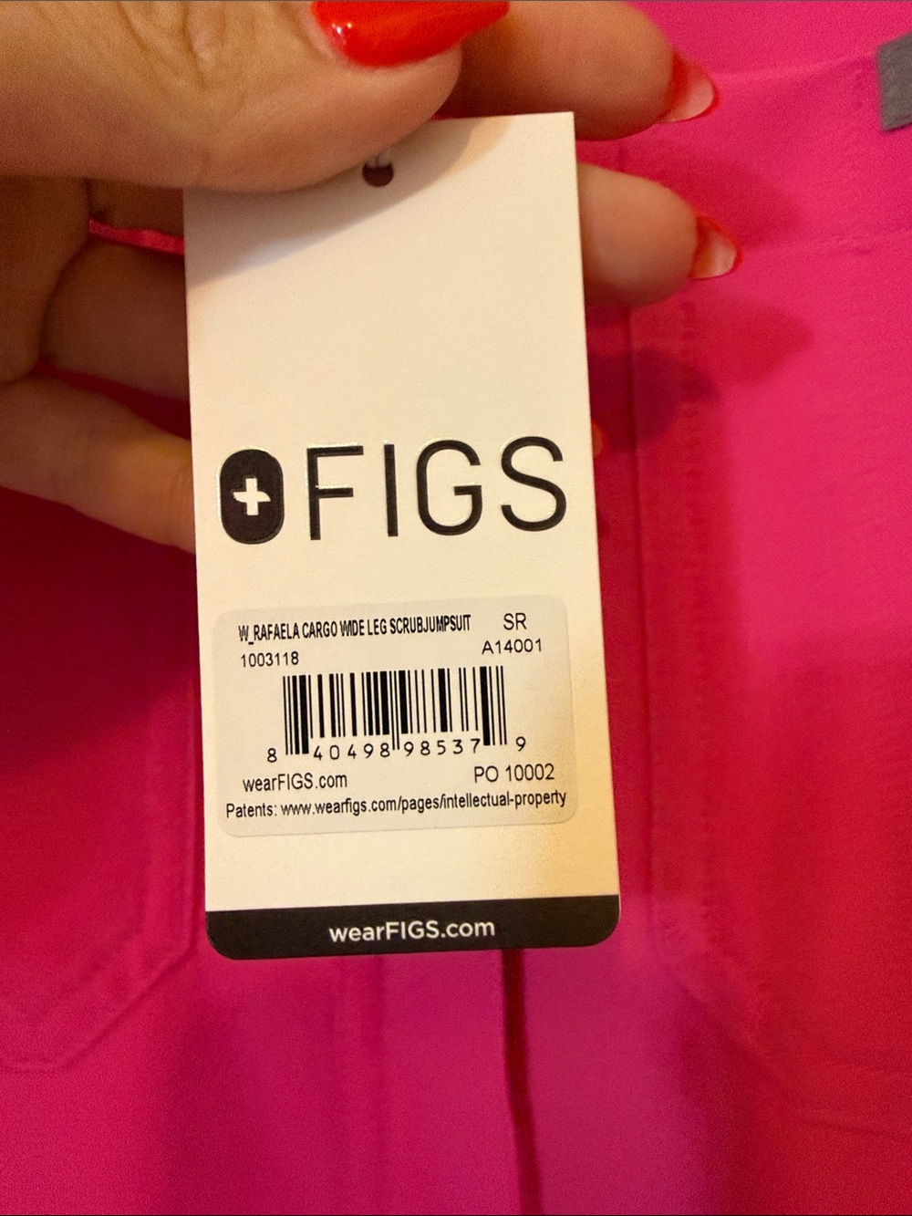 Figs Rapid Response Pink Rafaela Wideleg Jumpsuit- Small - Picture 6 of 6